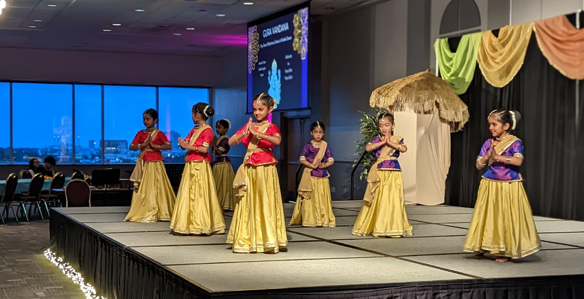 Children dancing at the Diwali event