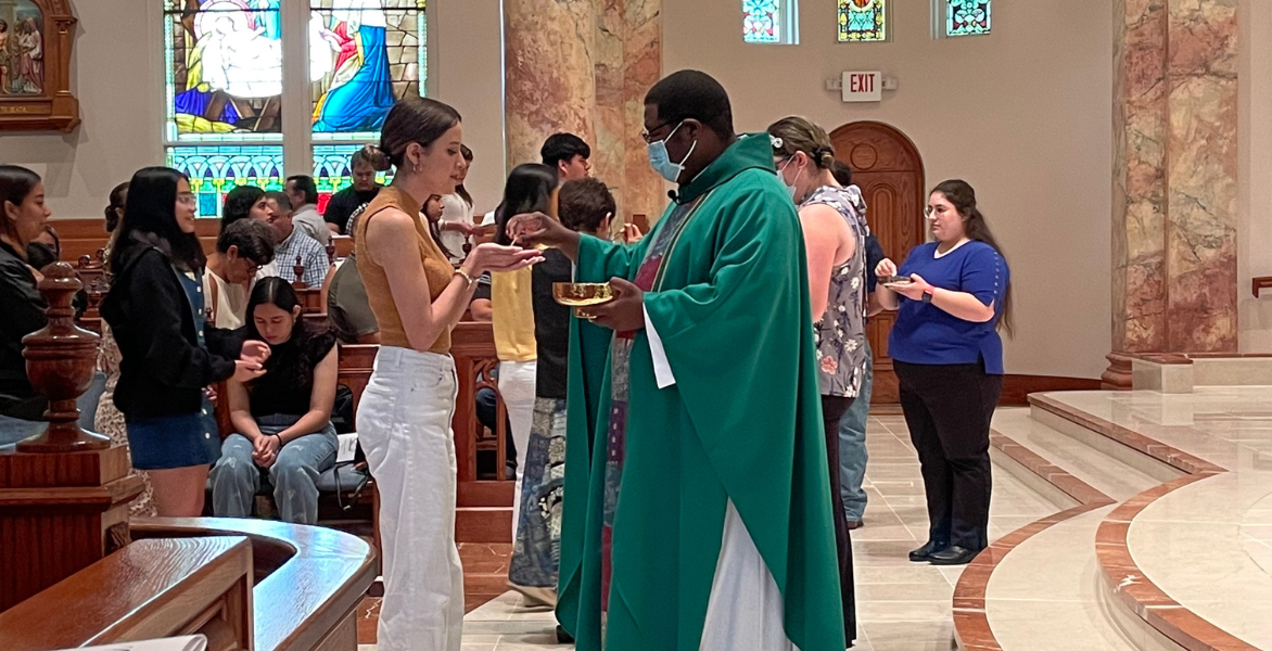 Communion at Welcome Mass