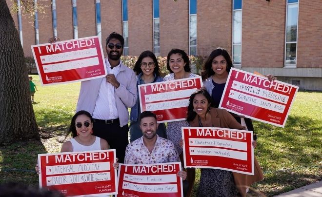 Students celebrate being matched for their residency or fellowship