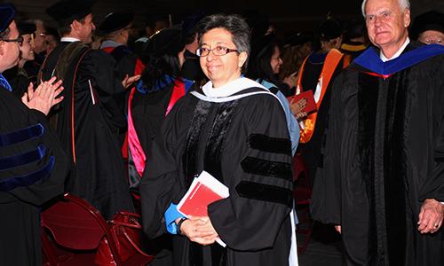 Sr. Teresa Maya CCVI stands among other attendees of inauguration ceremony