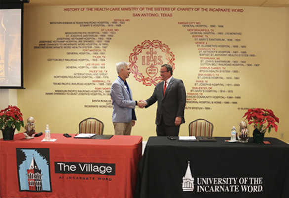 UIW President Evans and Paul Harrison, president and CEO of The Village at Incarnate Word