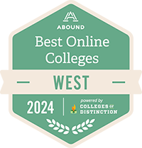 Abound 2024 badge for Best Online Colleges - West