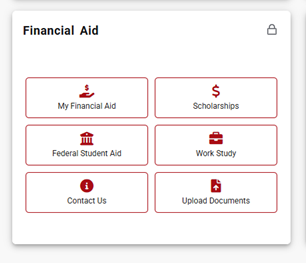 Financial Aid card on GoUIW portal