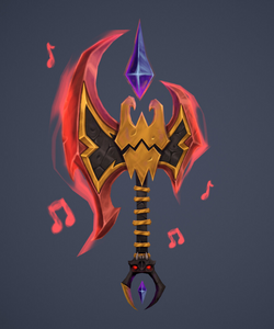 mythical battle axe with red aura