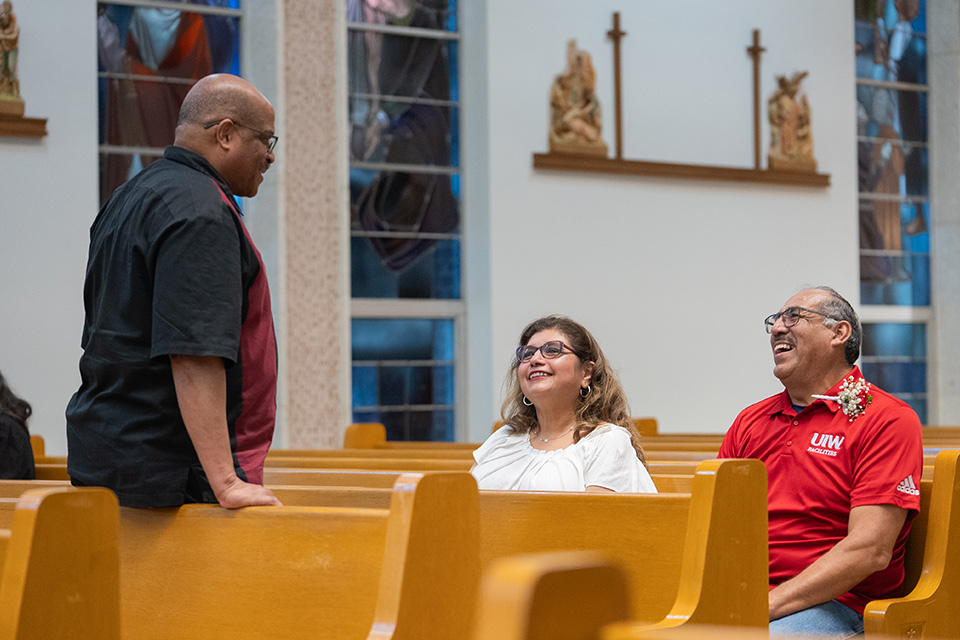 employees in chapel