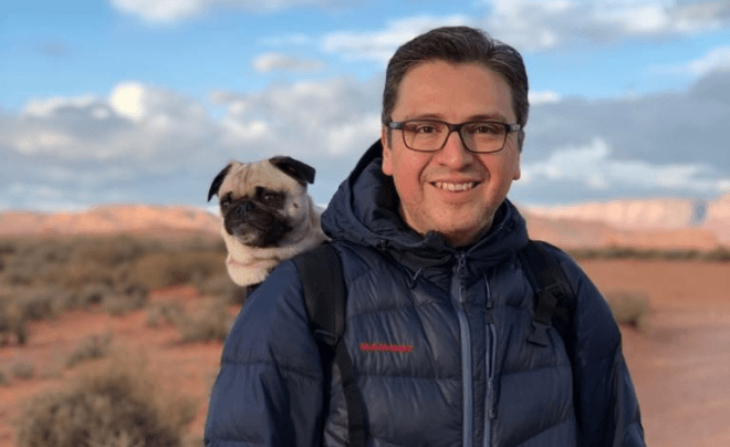 Dr. Jose Moreno and his dog