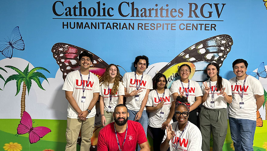 UIW students at the Catholic Charities RGV Humanitarian Respite Center