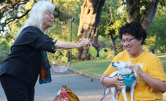 Sr. Martha Ann blessing dog