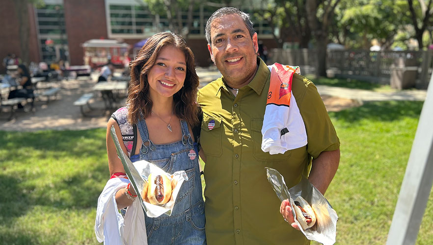 Attendees with food