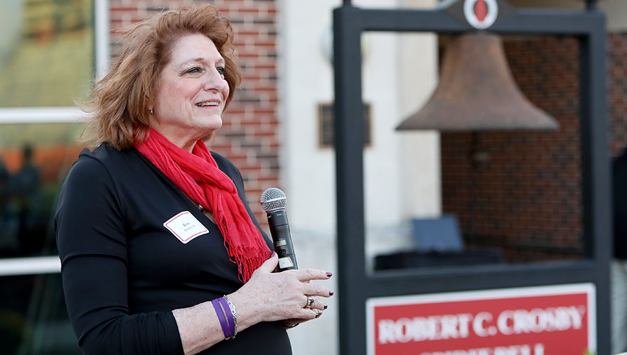 Kate Crosby speaking at dedication