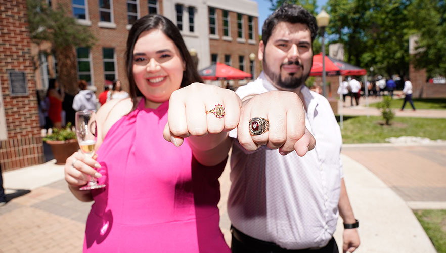 Graduates with class rings