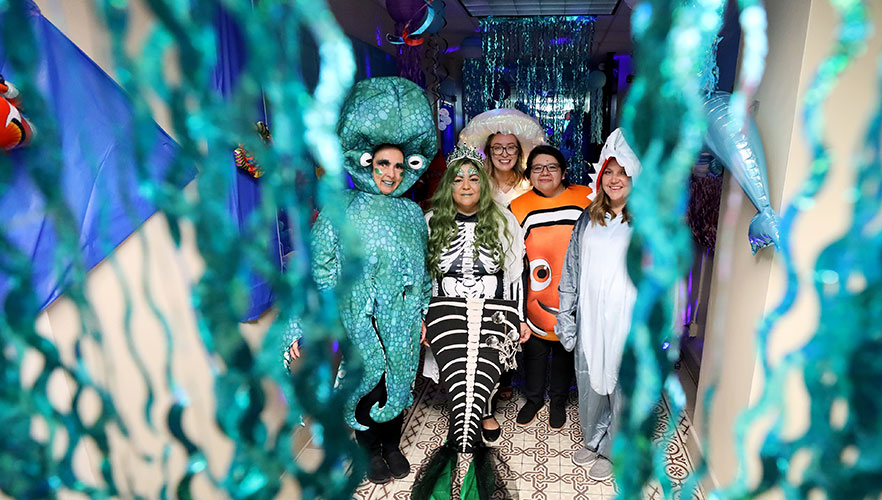 UIW employees dressed as sea creatures