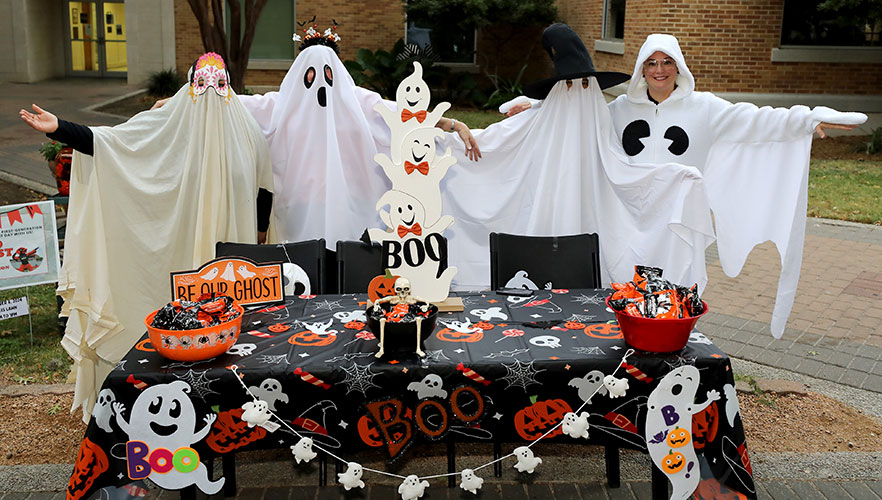 UIW employees dressed as ghosts