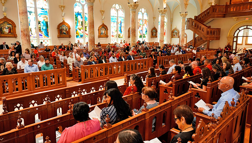 Chapel full of attendees