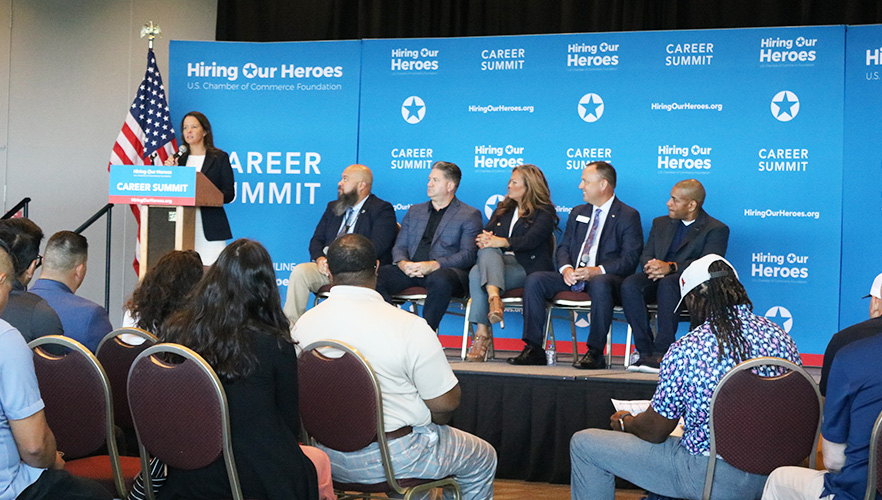 panel in front of audience