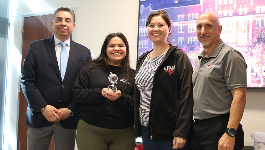 Fragoso with award recipients