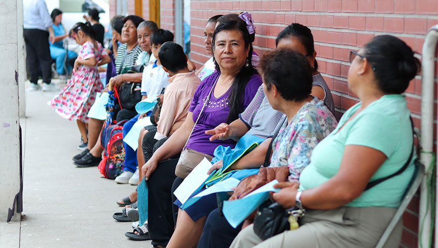 Patients waiting at clinic