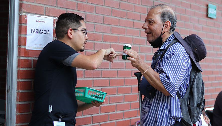 Healthcare personnel evaluating patient's health