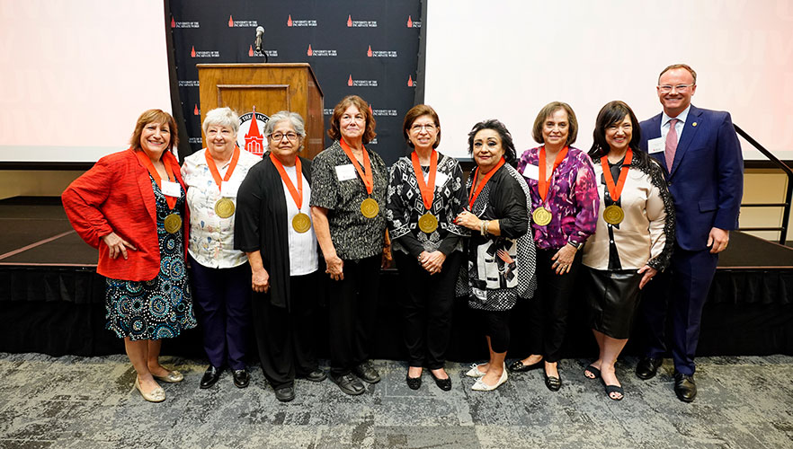 Honorees being welcomed into Golden Spire society