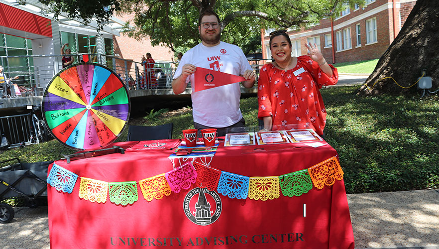 UIW Advising Center table