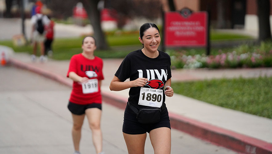 Runner smiling