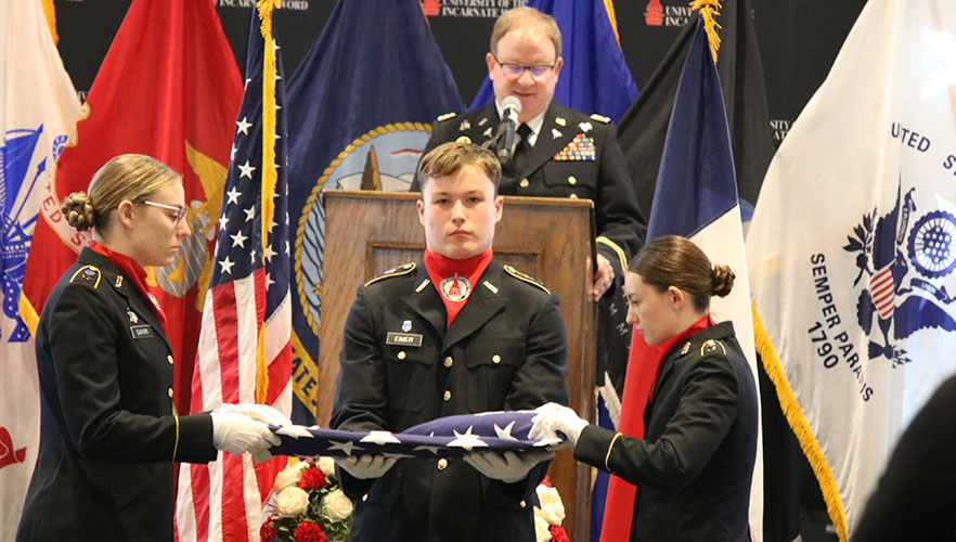 Flag folding ceremony