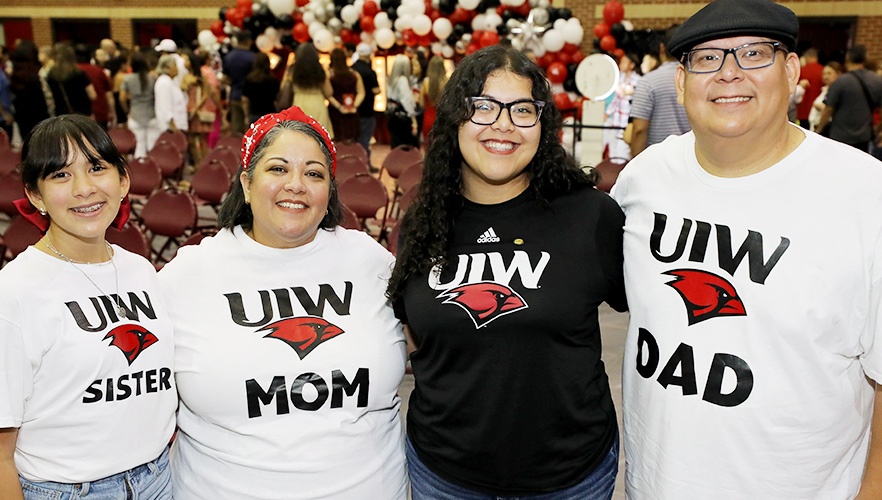 student with family