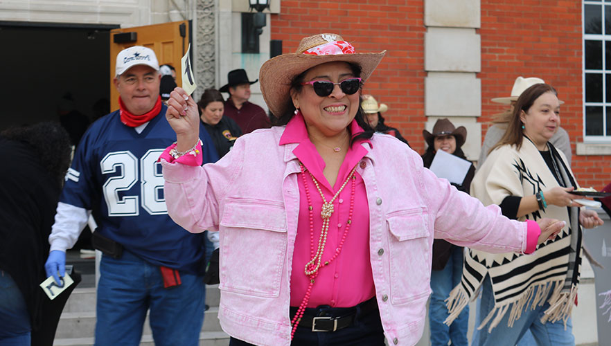 Attendee in western clothes