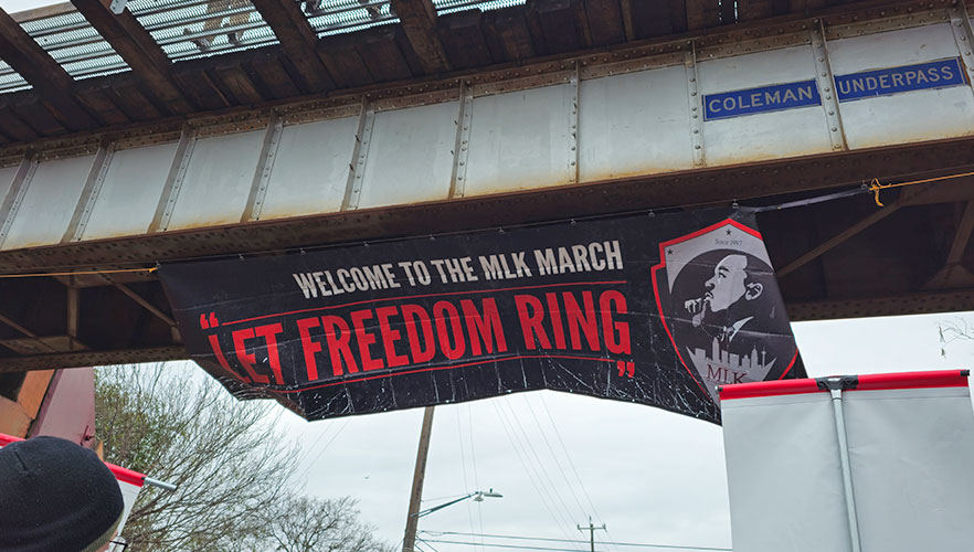 MLK March banner