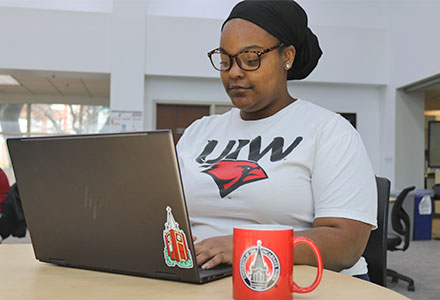 Student on laptop