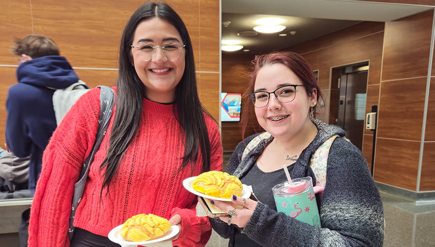 Students with pastries