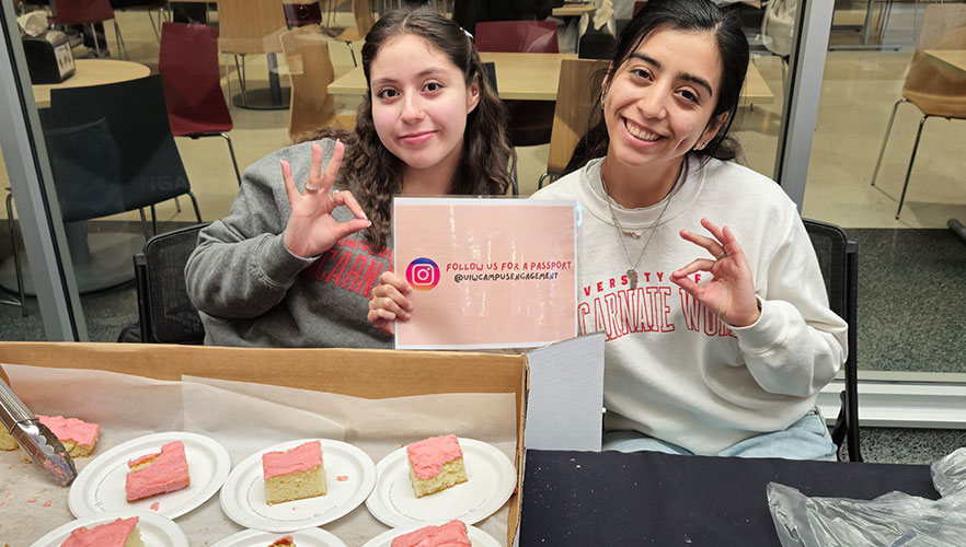 Students with pastries