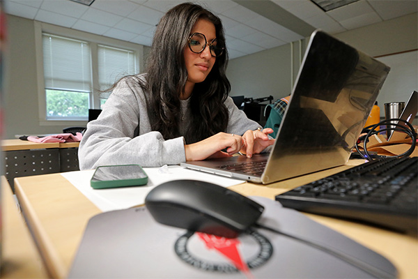 Student with laptop